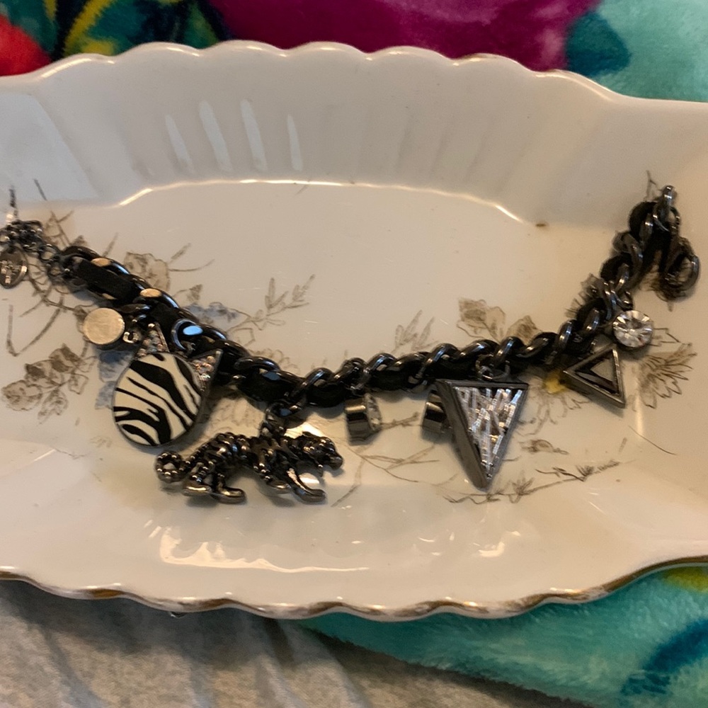 cougar bling blackish color charm braceletcougar